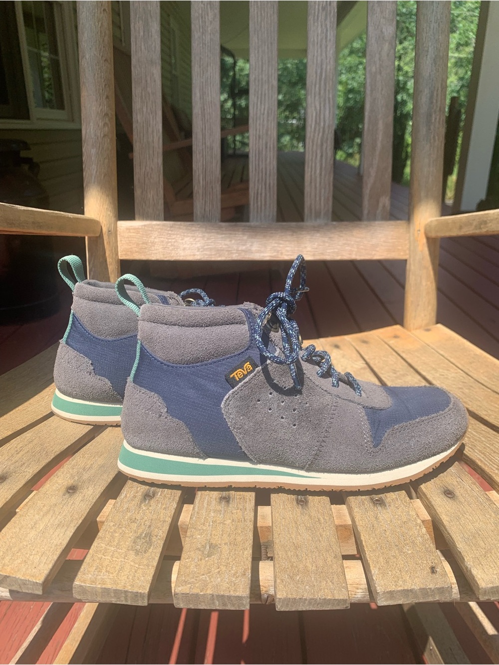 Teva Womens Highside 84 in Navy, Gray and Teal Accent Size 6.5